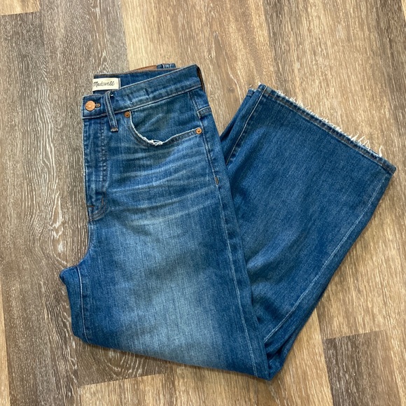 Madewell Denim - Madewell Wide- Leg Crop Medium Wash High-Rise Jeans- size 27
